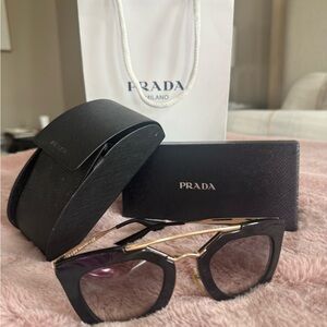 Prada Black and Gold Sunglasses
